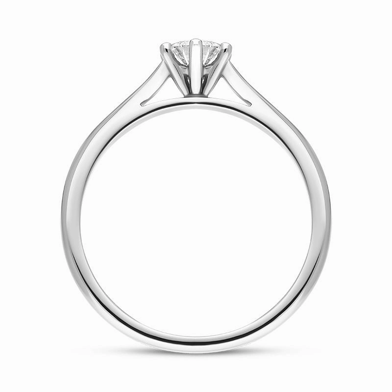 Platinum 0.40ct Diamond Round Brilliant Cut Six Claw Wed Fit Solitaire Ring