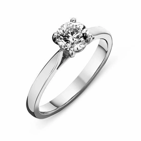 Platinum 0.40ct Diamond Round Brilliant Cut Solitaire Ring