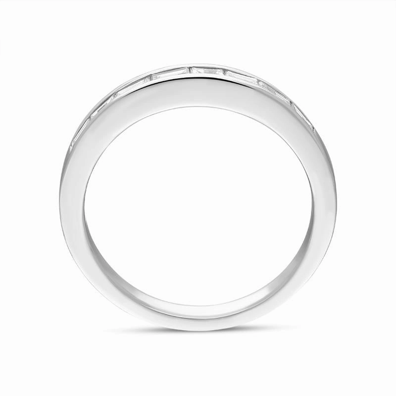 Platinum 0.41ct Diamond Baguette Cut Channel Set Court Ring
