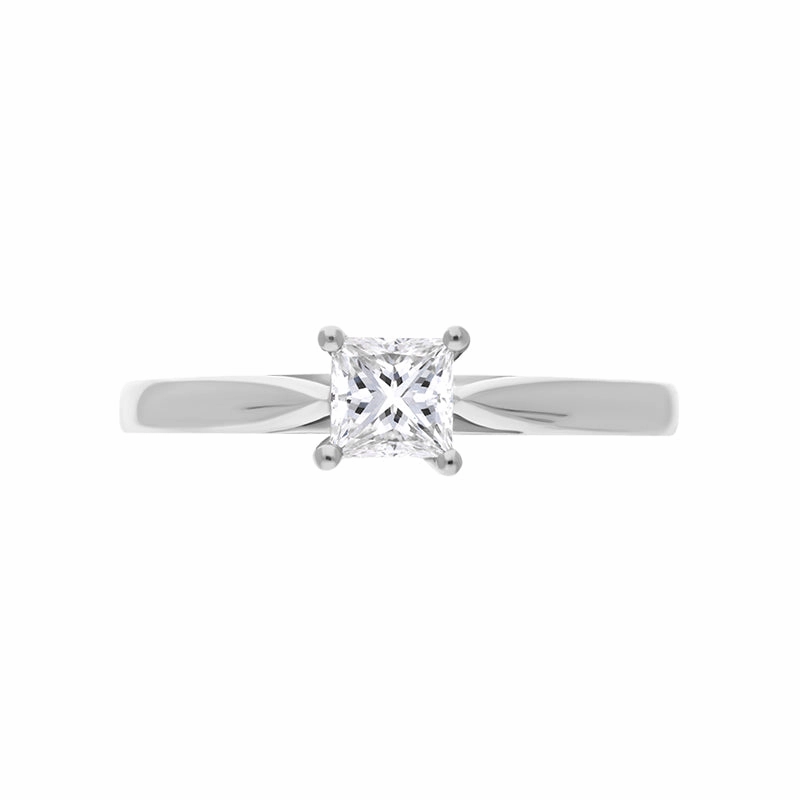 Platinum 0.41ct Diamond Princess Cut Solitaire Ring