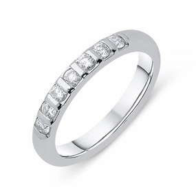 Platinum 0.42ct Diamond Seven Stone Half Eternity Ring D