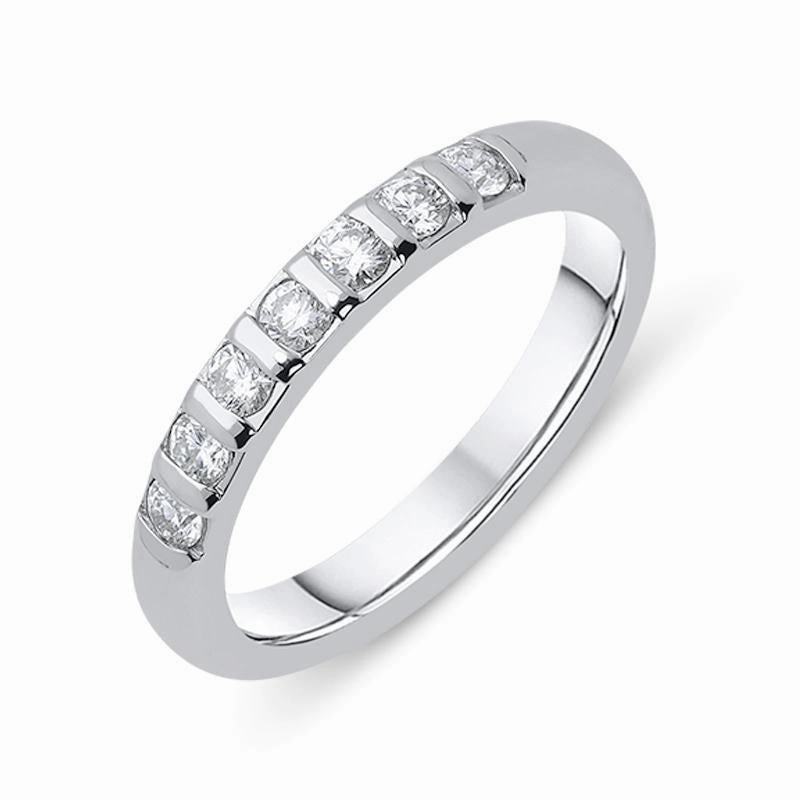 Platinum 0.42ct Diamond Seven Stone Half Eternity Ring D