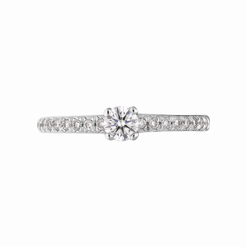 Platinum 0.42ct Diamond Shoulder Solitaire Ring