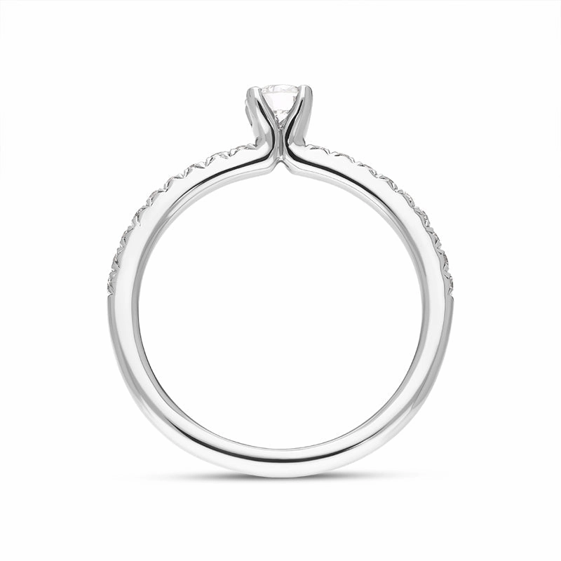 Platinum 0.42ct Diamond Shoulder Solitaire Ring