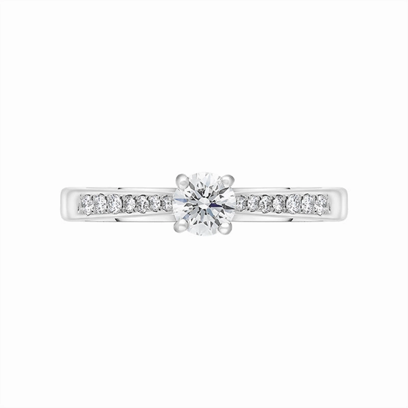 Platinum 0.43ct Diamond Solitaire Side Stone Ring