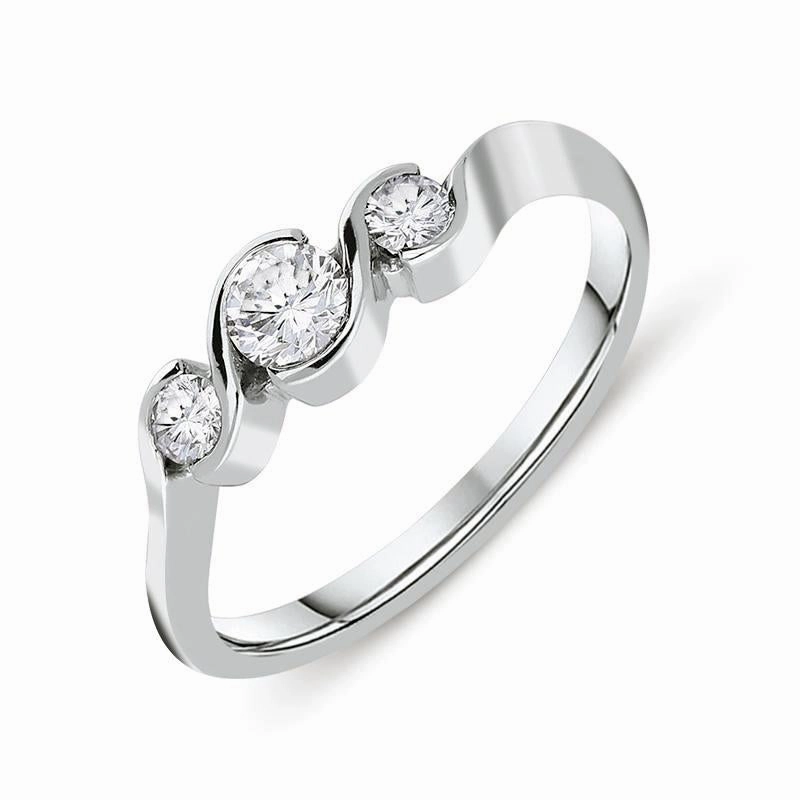 Platinum 0.43ct Diamond Trilogy Swirl Ring