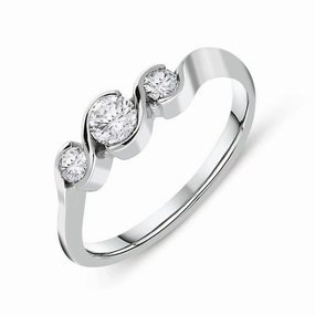 Platinum 0.43ct Diamond Trilogy Swirl Ring
