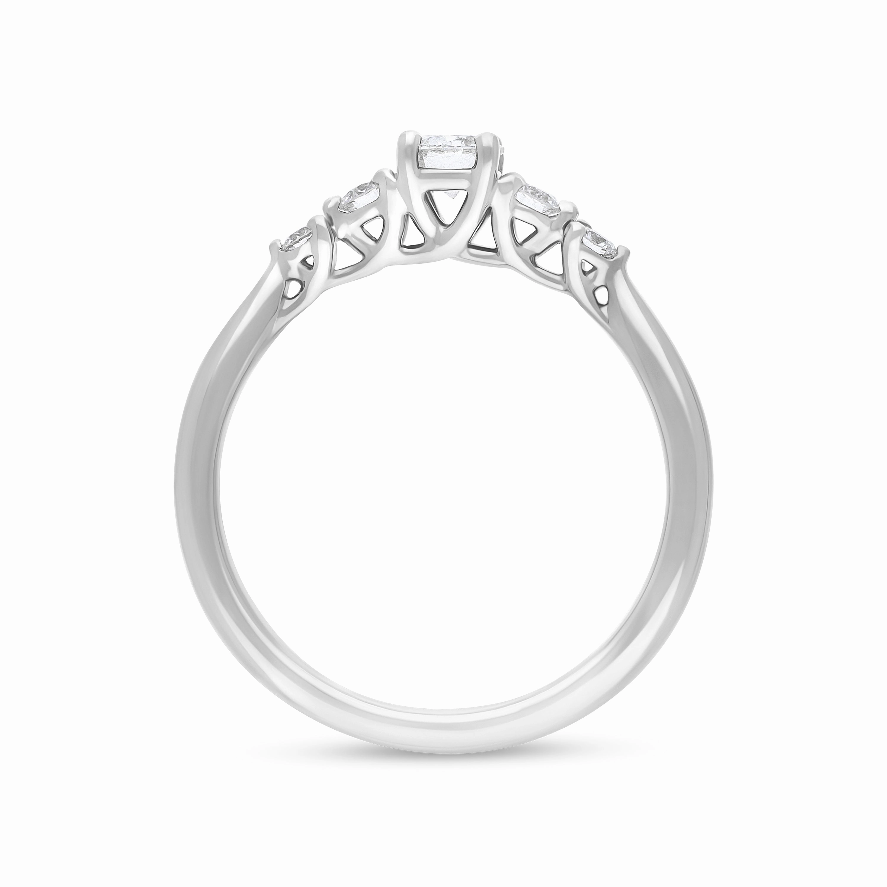 Platinum 0.44ct Diamond GIA Certified 5 Stone Ring