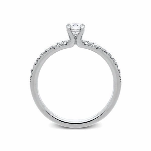Platinum 0.44ct Diamond Solitaire Tulip Ring