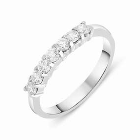 Platinum 0.46ct Diamond Wedding Half Eternity Ring