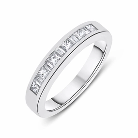 Platinum 0.48ct Diamond Channel Set Half Eternity Ring
