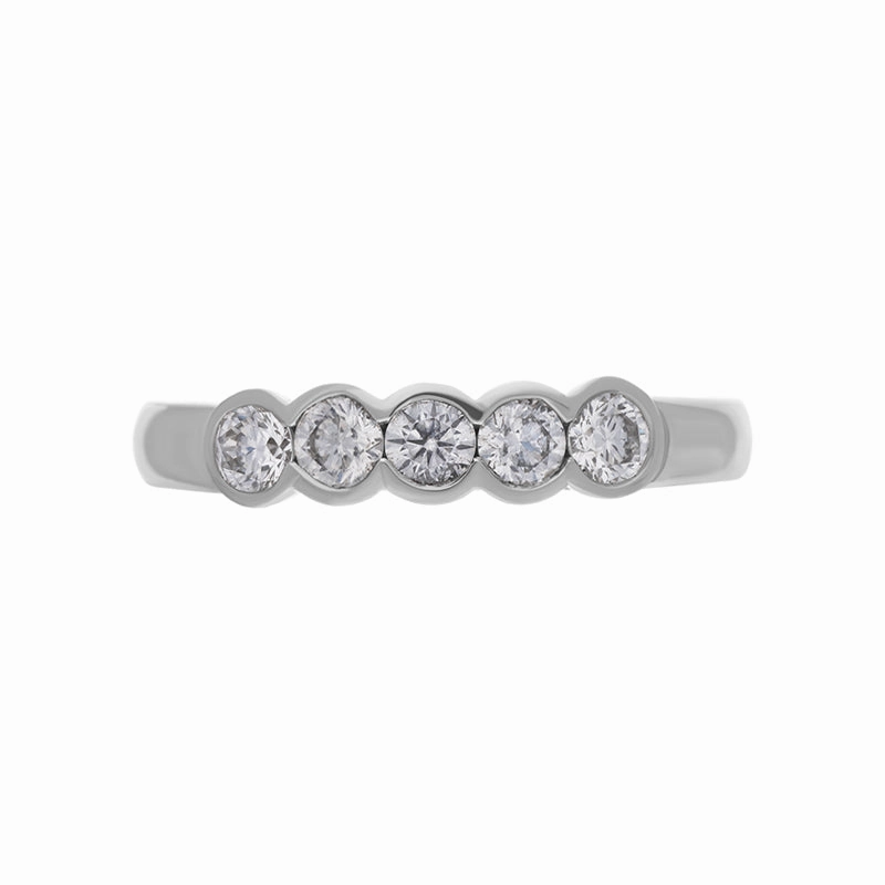 Platinum 0.50ct Diamond Brilliant Cut Bezel Set Wedding Eternity Ring