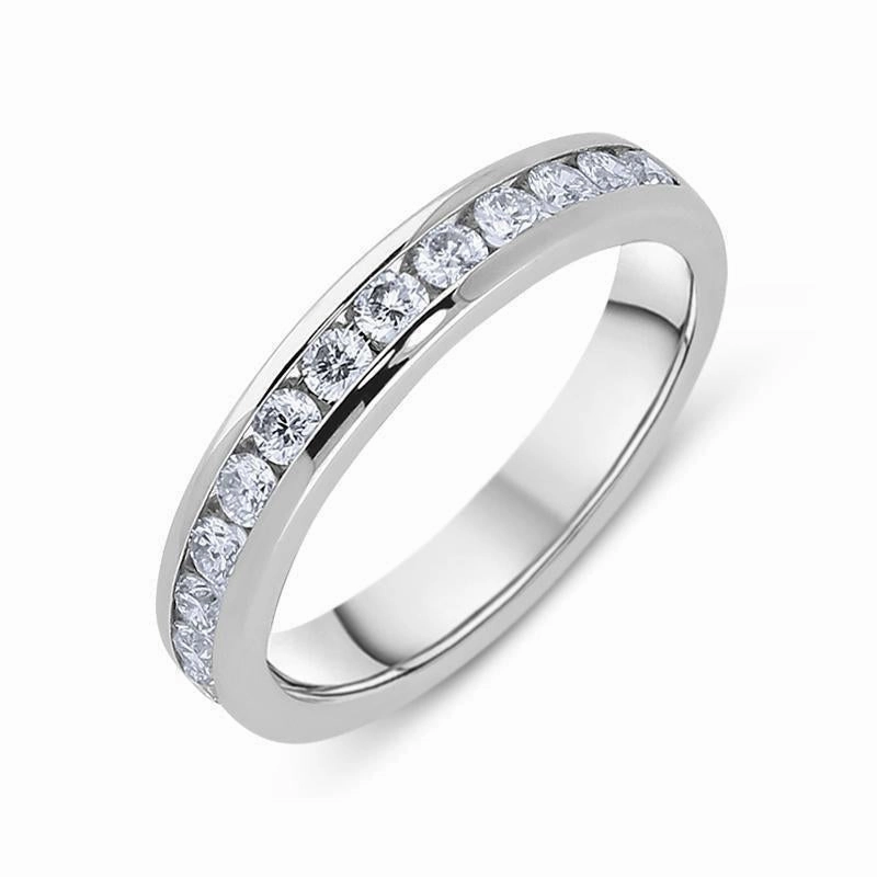 Platinum 0.50ct Diamond Channel Set Wedding Half Eternity Ring