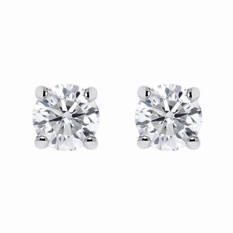 Platinum 0.50ct Diamond Claw Set Solitaire Stud Earrings
