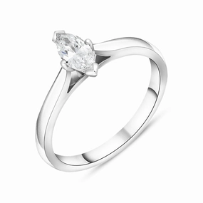 Platinum 0.50ct Diamond Marquise Cut Solitaire Ring