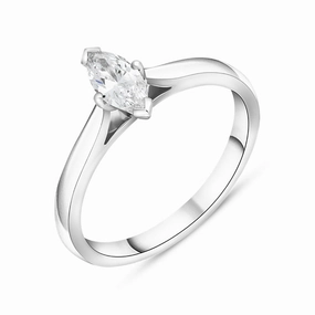 Platinum 0.50ct Diamond Marquise Cut Solitaire Ring