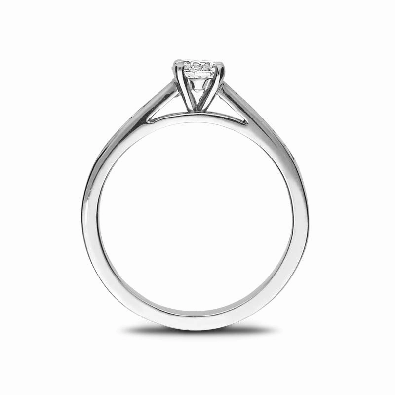 Platinum 0.50ct Diamond Princess Cut Channel Set Solitaire Ring