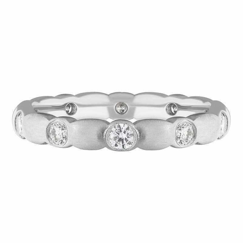 Platinum 0.50ct Diamond Satin Finished Ring