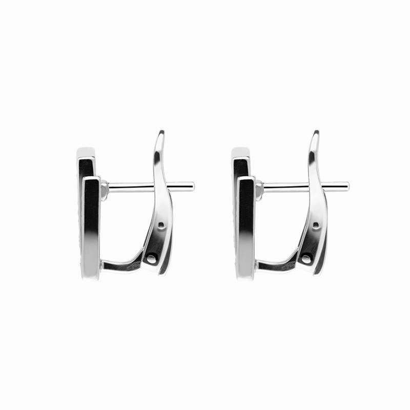 Platinum 0.50ct Diamond Square Spiral Earrings D