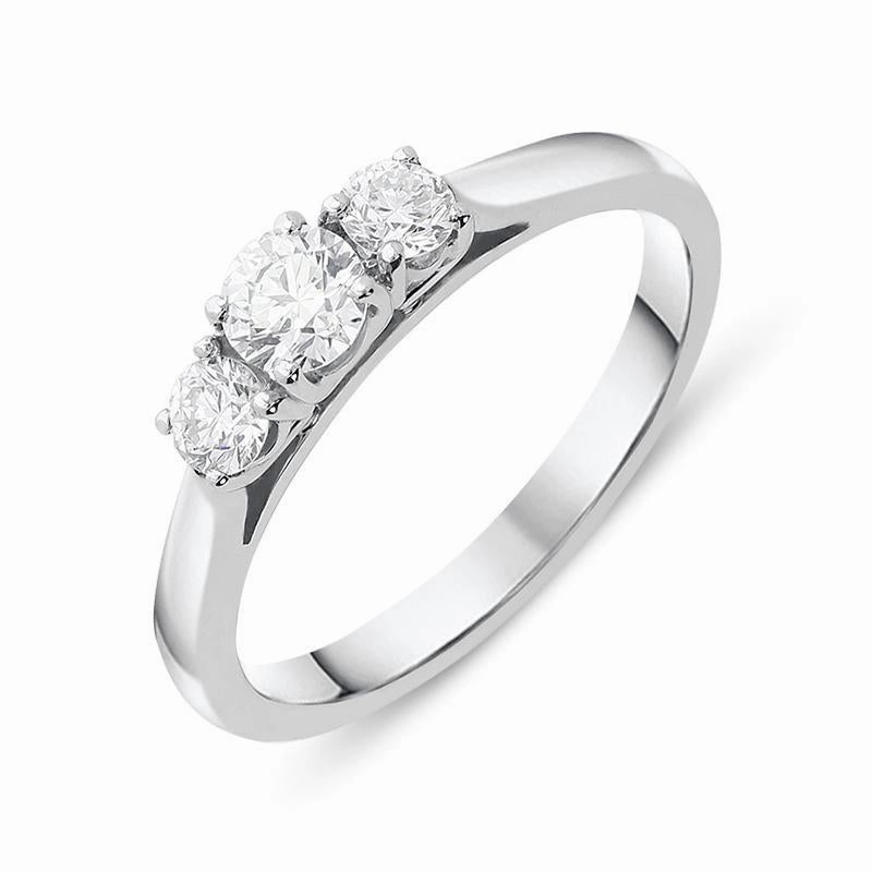 Platinum 0.52ct Diamond Brilliant Cut Trilogy Ring