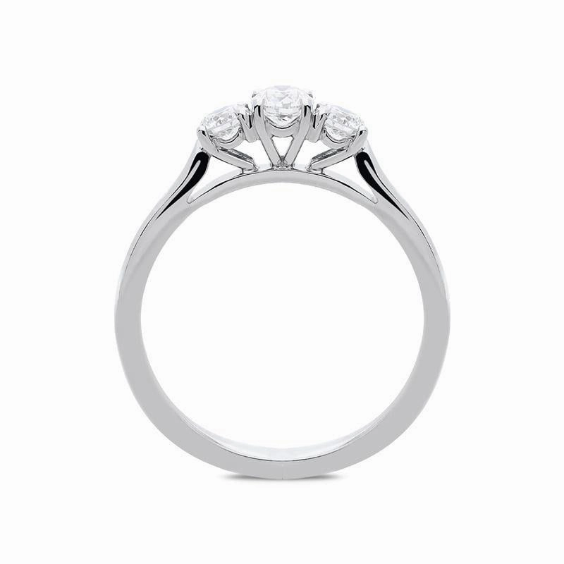 Platinum 0.52ct Diamond Brilliant Cut Trilogy Ring