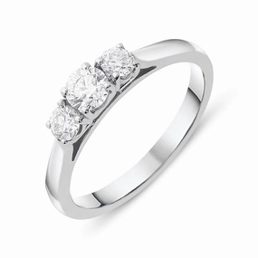 Platinum 0.52ct Diamond Brilliant Cut Trilogy Ring