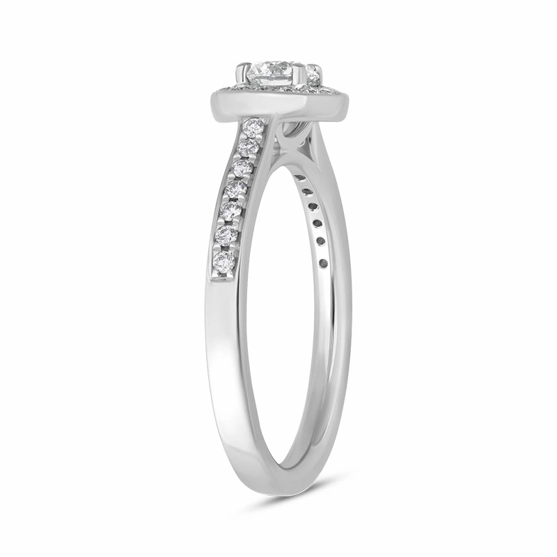 Platinum 0.53ct Diamond Brilliant Cut Halo Ring