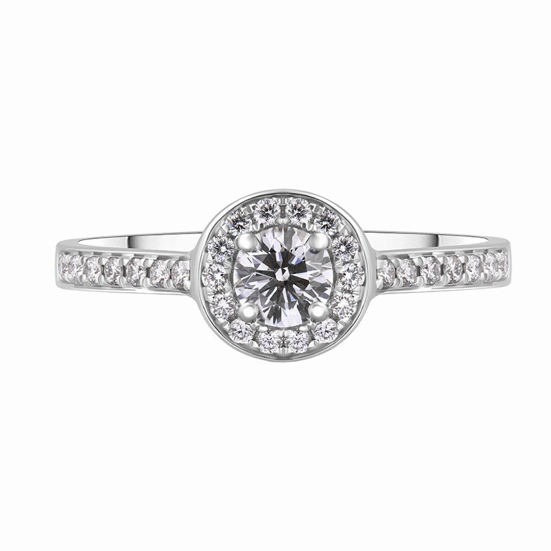 Platinum 0.53ct Diamond Brilliant Cut Halo Ring