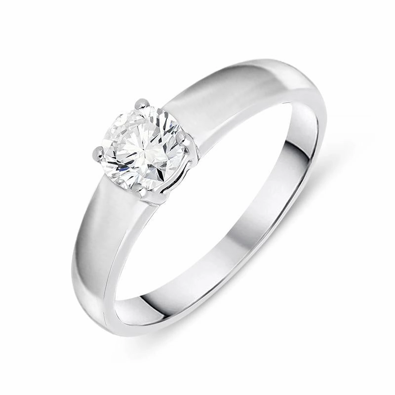 Platinum 0.53ct Diamond Brilliant Cut Solitaire Ring D