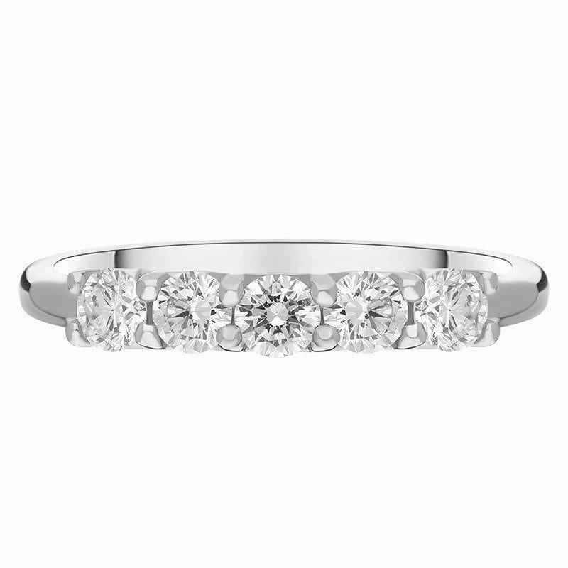 Platinum 0.54ct Diamond Claw Set Wedding Half Eternity Ring