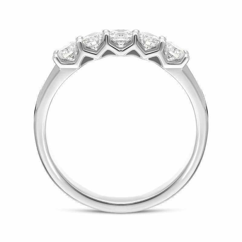 Platinum 0.54ct Diamond Claw Set Wedding Half Eternity Ring