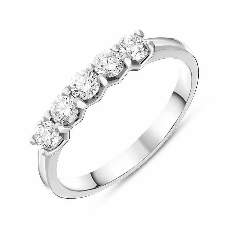 Platinum 0.54ct Diamond Claw Set Wedding Half Eternity Ring