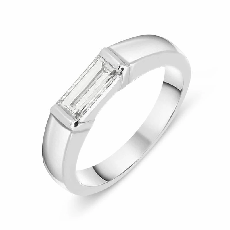 Platinum 0.55ct Diamond Baguette Cut Ring D