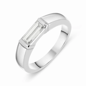 Platinum 0.55ct Diamond Baguette Cut Ring D