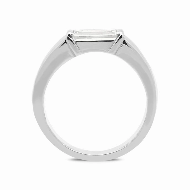 Platinum 0.55ct Diamond Baguette Cut Ring D