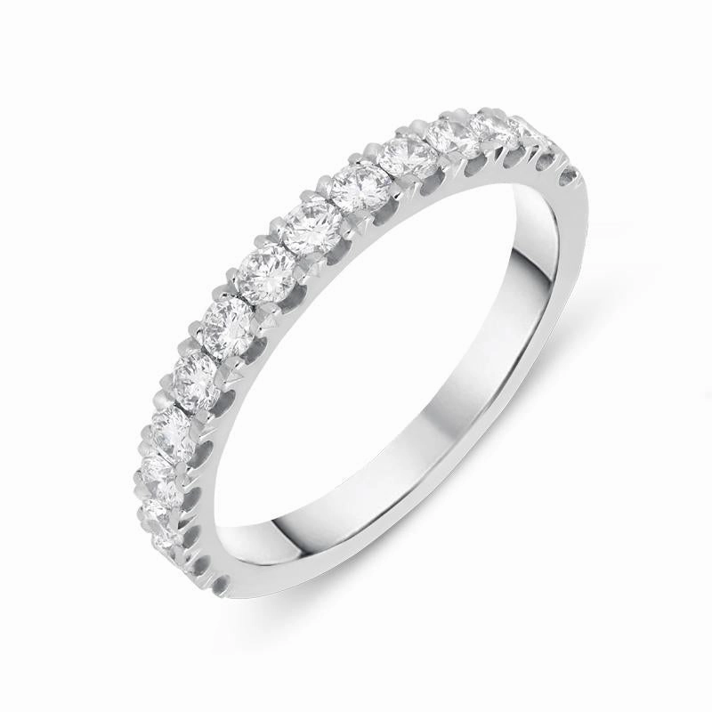 Platinum 0.58ct Diamond Brilliant Cut Wedding Half Eternity Ring