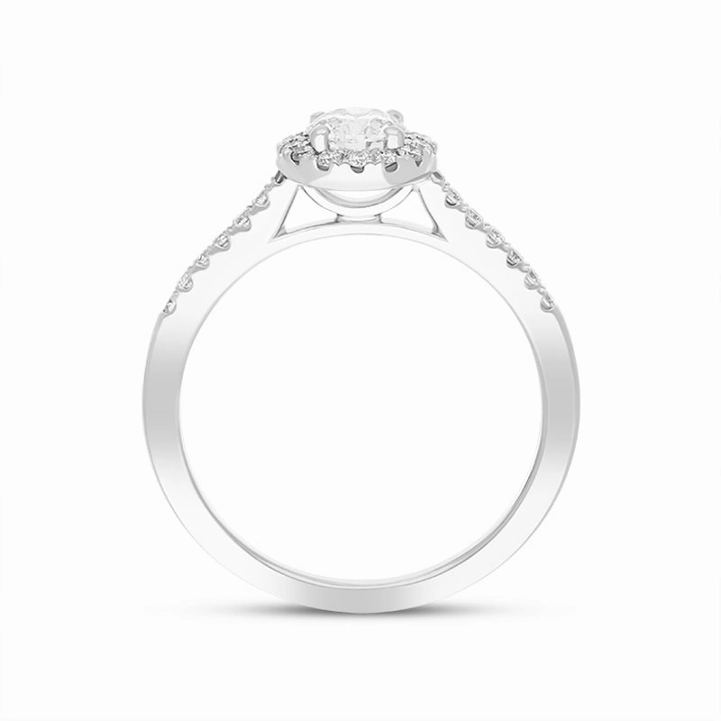 Platinum 0.59ct Diamond Shoulder Set Round Cluster Ring