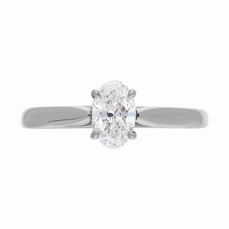 Platinum 0.60ct Diamond Oval Cut Solitaire Ring
