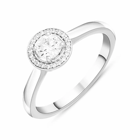 Platinum 0.61ct Diamond Round Cluster Ring