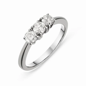 Platinum 0.65ct Diamond Brilliant Cut Trilogy Ring