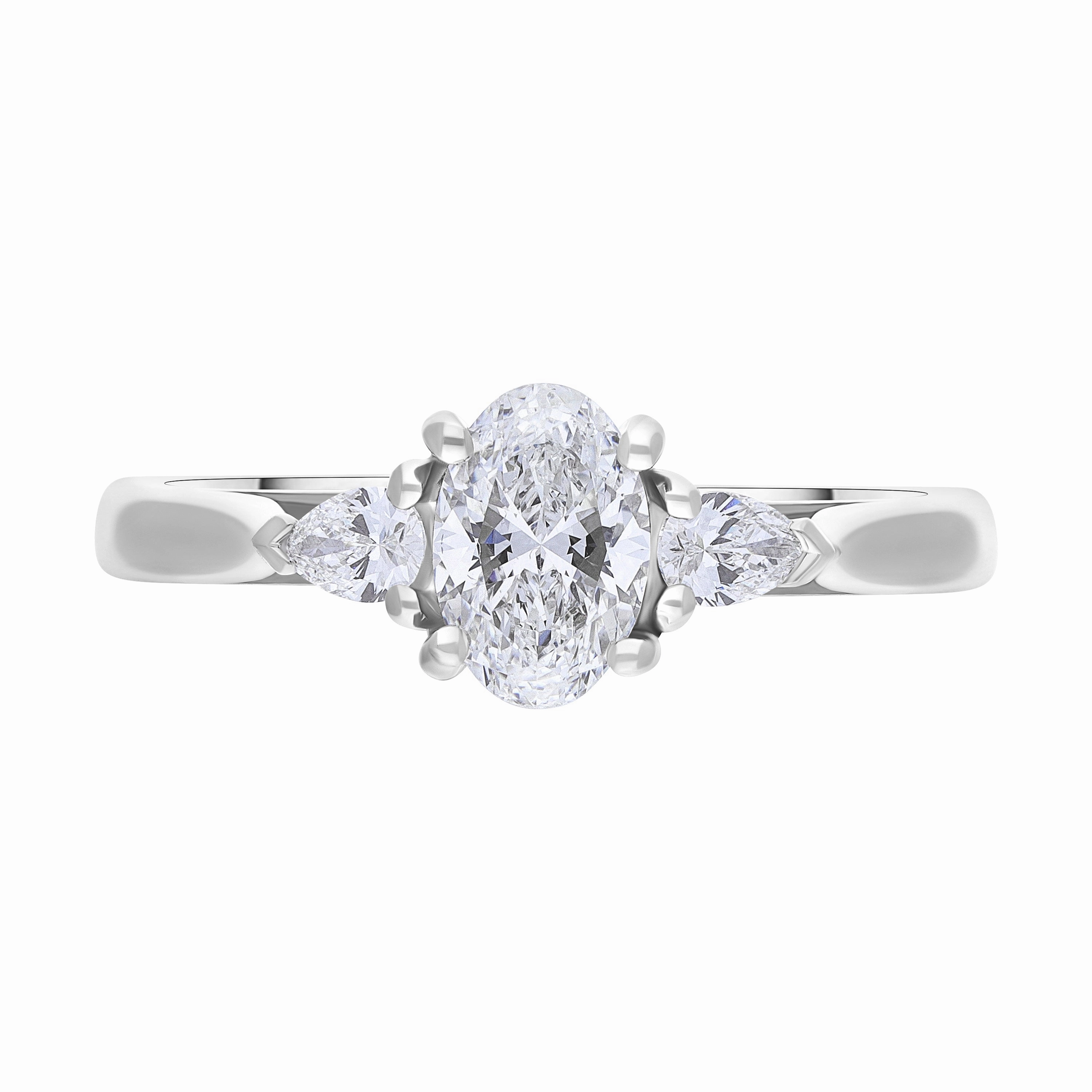 Platinum 0.65ct Diamond GIA Certified Three Stone Trilogy Ring