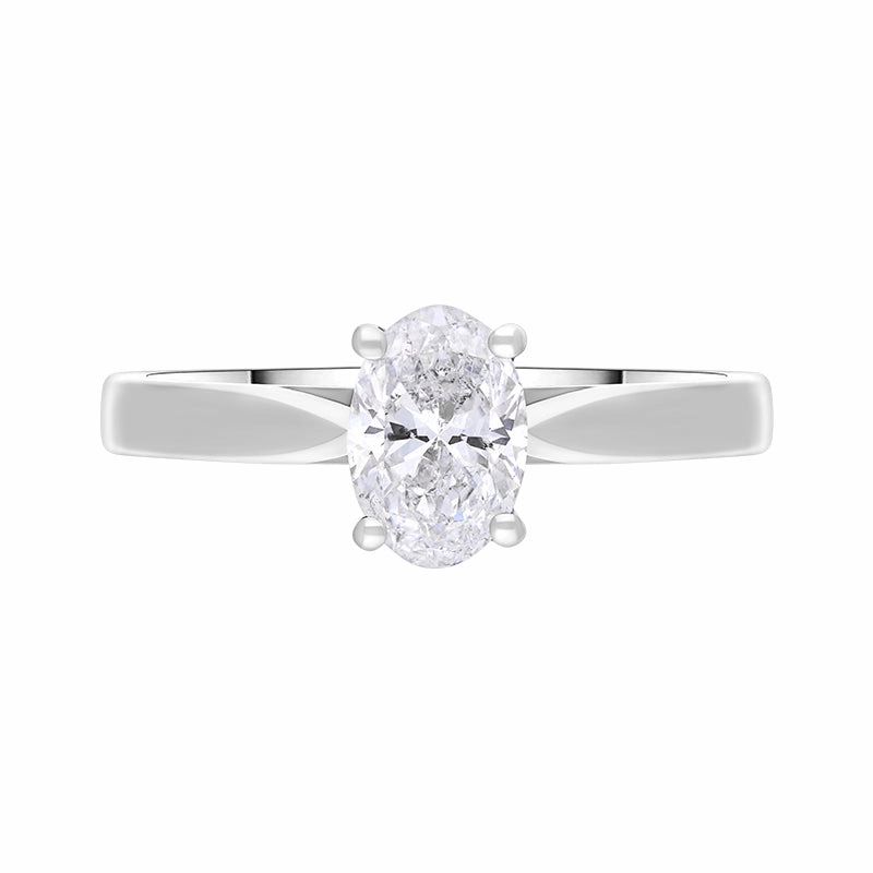 Platinum 0.70ct Diamond GIA Certified Oval Cut Solitaire Ring
