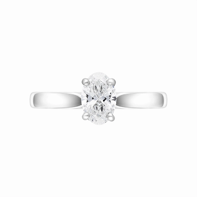 Platinum 0.70ct Diamond Oval Cut Solitaire Ring