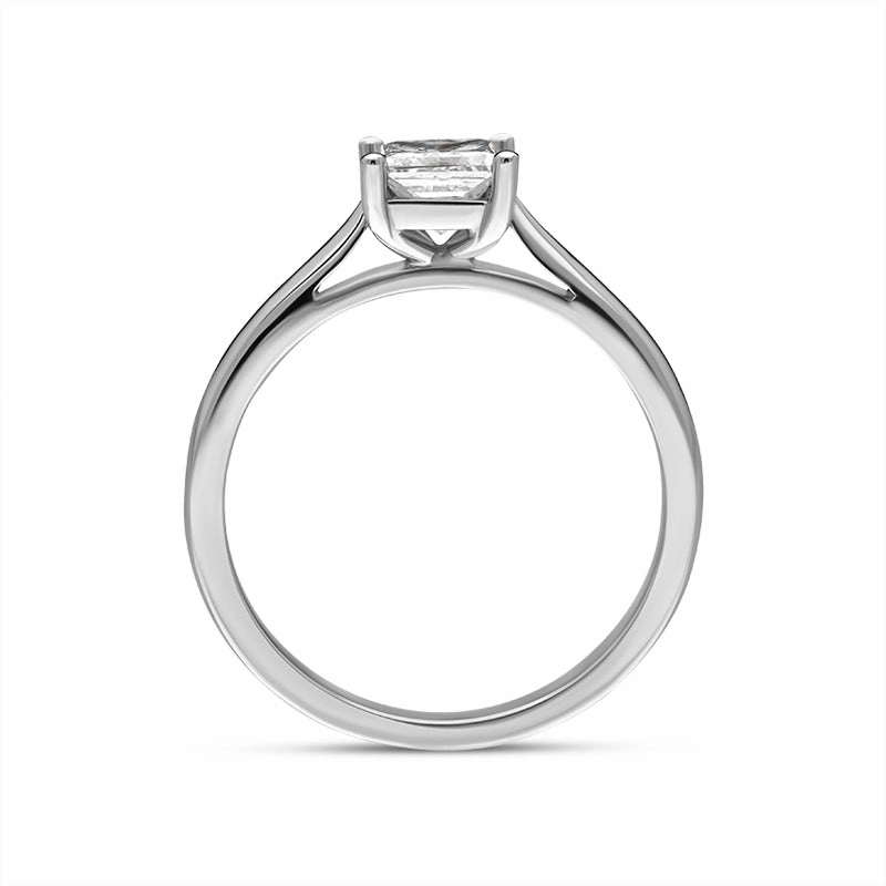 Platinum 0.70ct Diamond Princess Cut Solitaire Ring