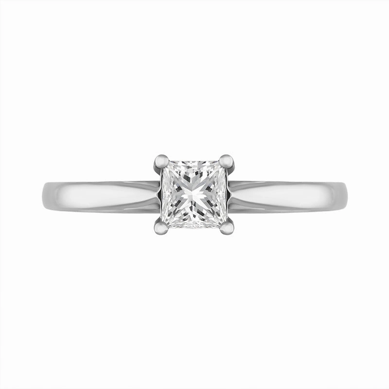 Platinum 0.70ct Diamond Princess Cut Solitaire Ring