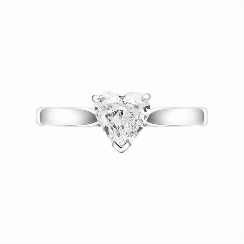 Platinum 0.71ct Diamond Heart Cut Solitaire Ring