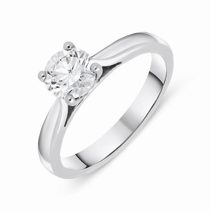Platinum 0.72ct Diamond Brilliant Cut Solitaire Ring