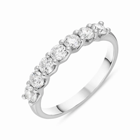 Platinum 0.72ct Diamond Brilliant Cut Wedding Half Eternity Ring
