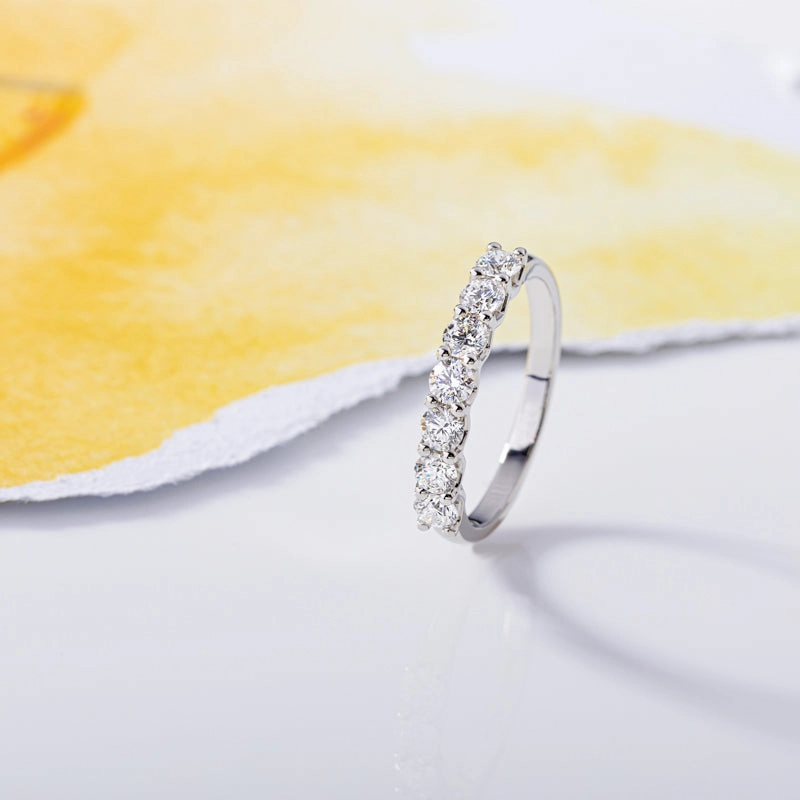 Platinum 0.72ct Diamond Brilliant Cut Wedding Half Eternity Ring