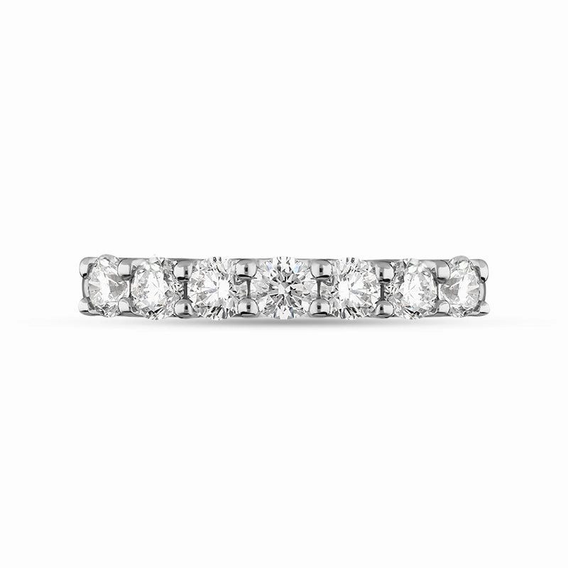 Platinum 0.72ct Diamond Brilliant Cut Wedding Half Eternity Ring